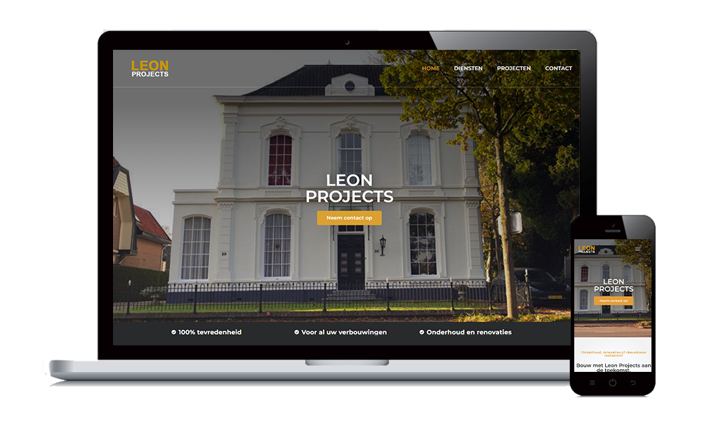 website Leon Projects bouwbedrijf